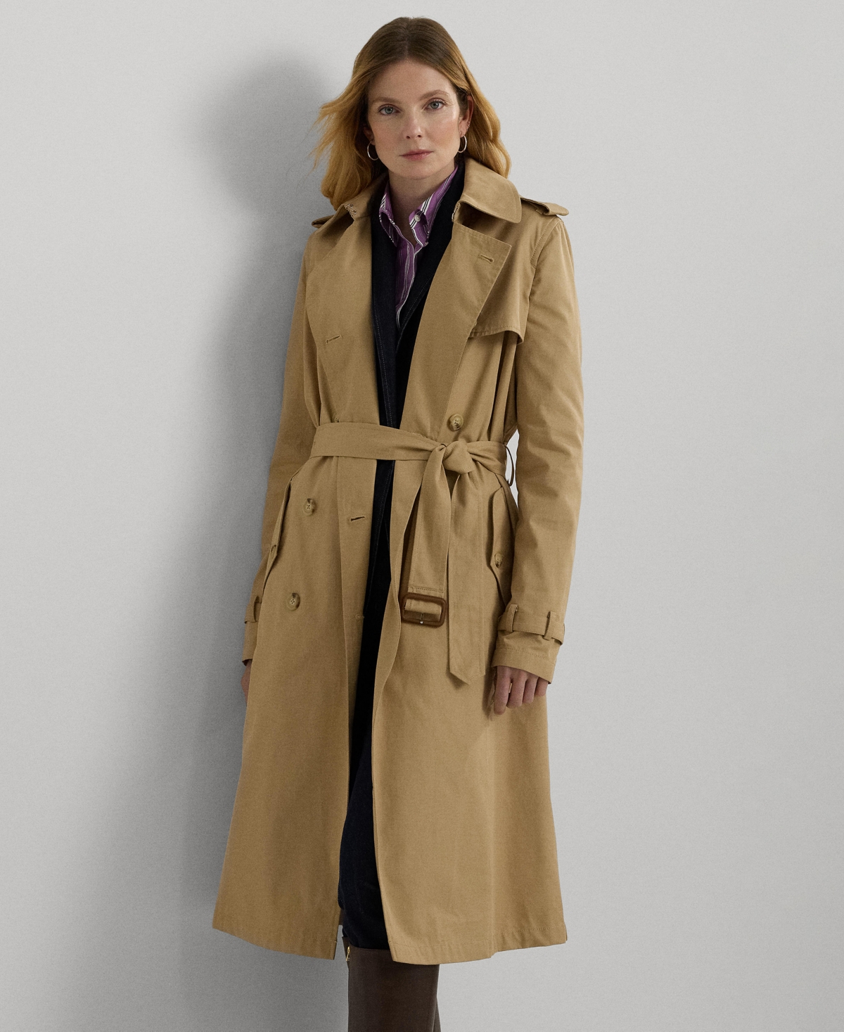 Lauren Ralph Lauren Women's Double-Breasted Trench Coat - Tan