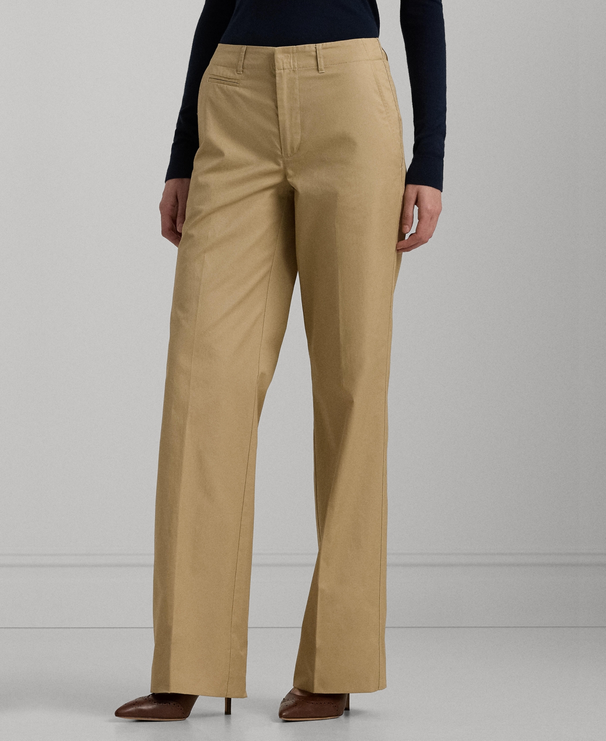 Lauren Ralph Lauren Women's High-Rise Straight-Leg Pants, Regular & Petite - Tan