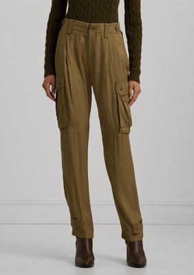 Lauren Ralph Lauren Women's Twill Cargo Ankle Pants, Tan, 10