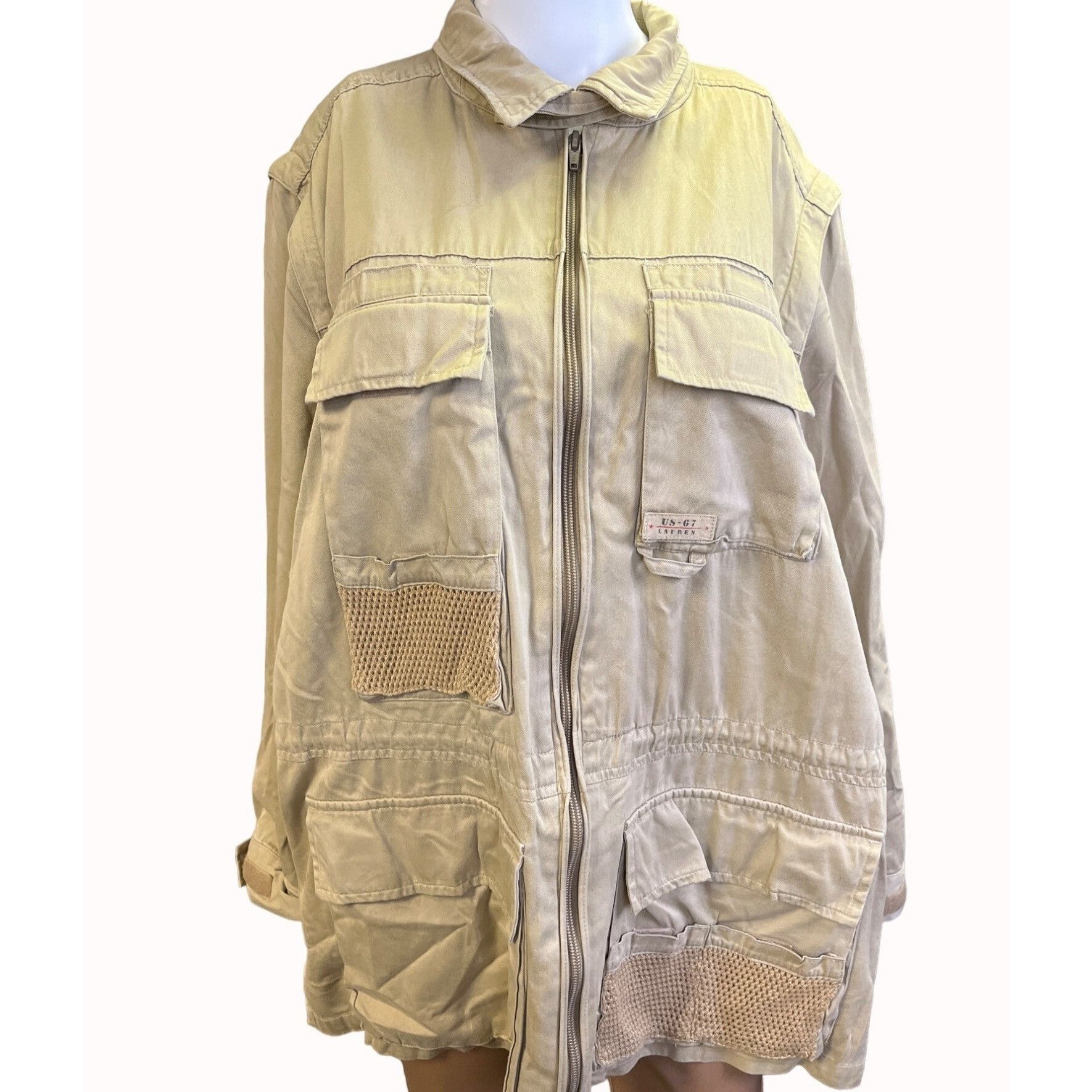 Lauren Ralph Laurent Women's Tan Lightweight/utility Jacket S (Size Large)