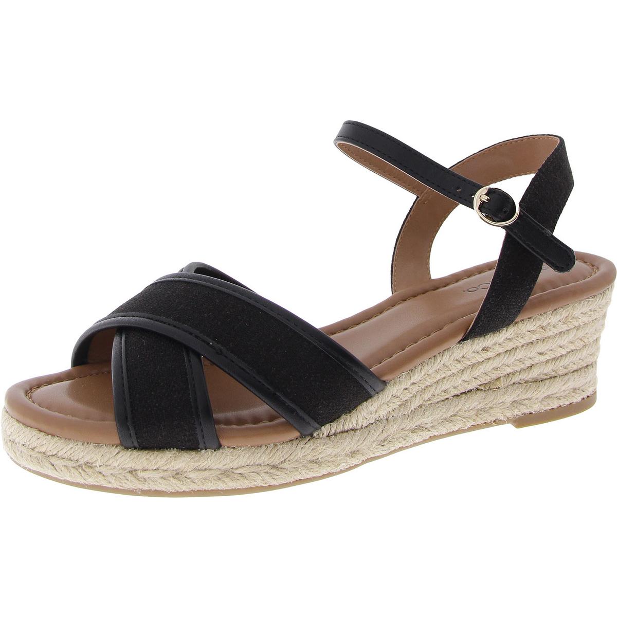 Leahh Womens Canvas Metallic Espadrilles