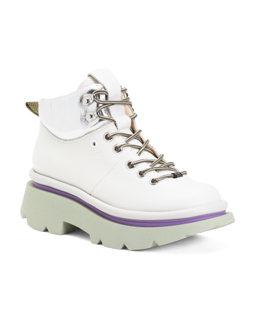 Leather Crunch Hiking Boots for Women | Leather/Man-Made Sole/Metal