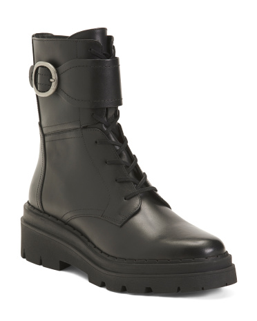 Leather Felleny Combat Boots for Women