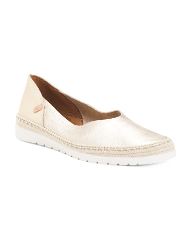 Leather Noelia Flat Espadrilles for Women | Leather/Man-Made Sole/Metal