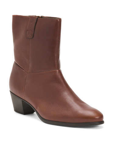 Leather Wide Width Tyler Heeled Comfort Boots for Women | Leather/Man-Made Sole