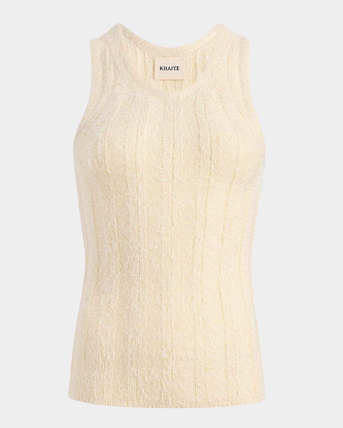 Lena Wide Rib Cashmere-Silk Tank Top