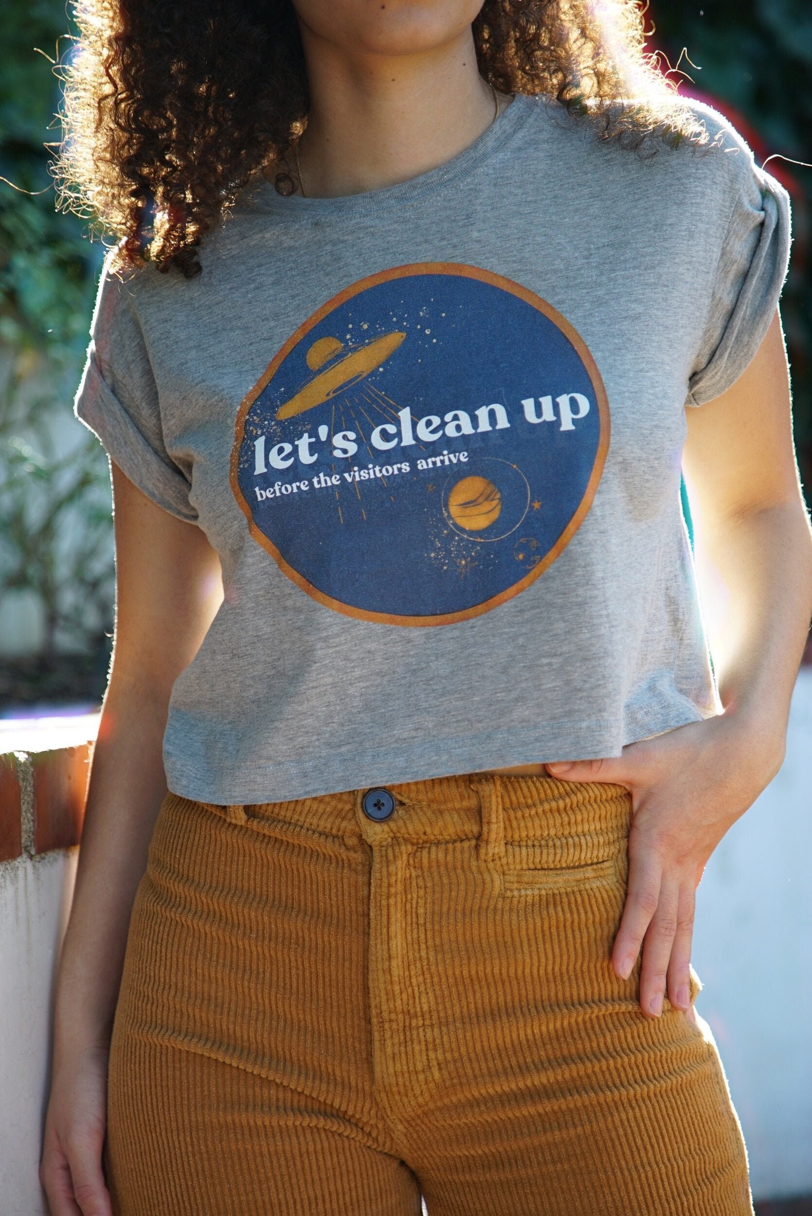 Let's Clean Up Badge Crop Top