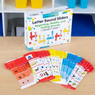 Letter Sound Sliders Beginning Middle and Ending Sounds by Really Good Stuff LLC