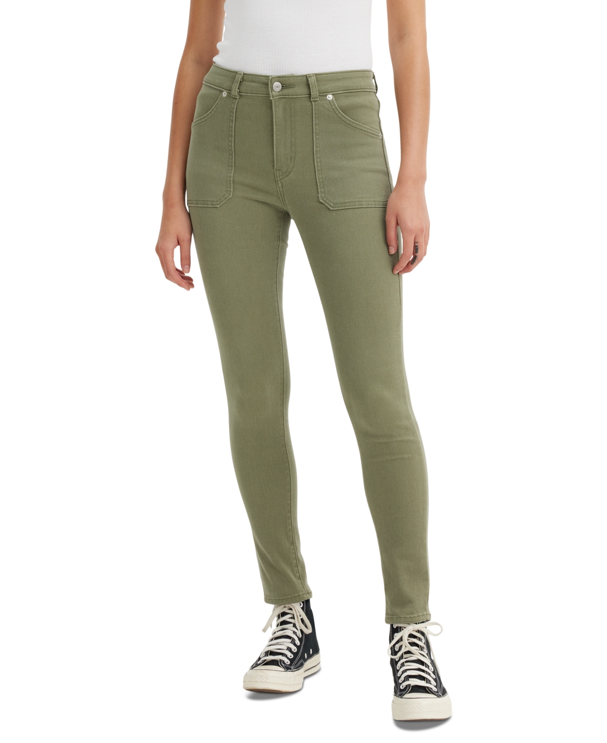 Levi's Women's 721 High Rise Slim-Fit Skinny Utility Pants - Deep Lichen Green