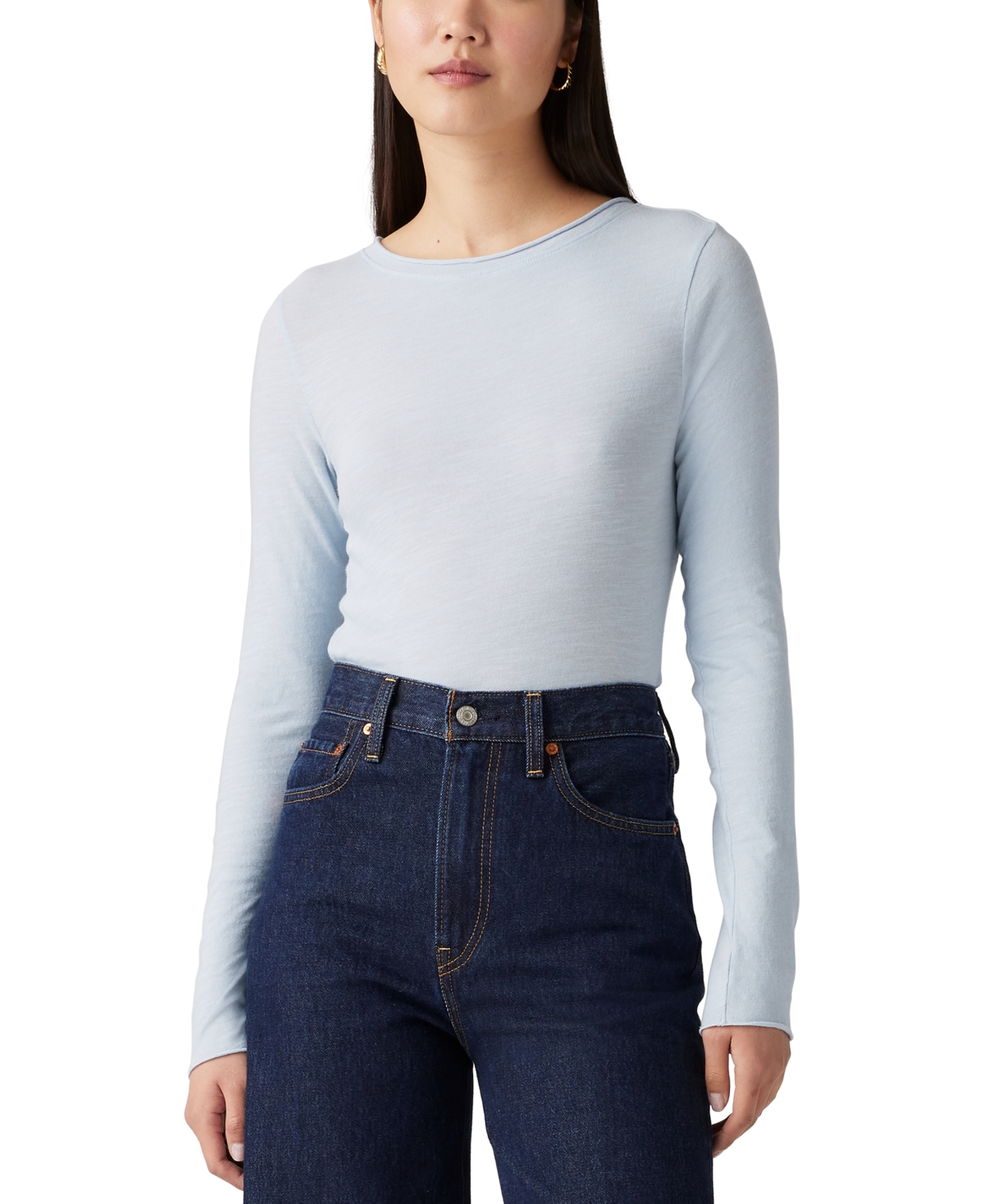 Levi's Women's Cotton Lightweight Slub Long-Sleeve Top - Niagara Mist