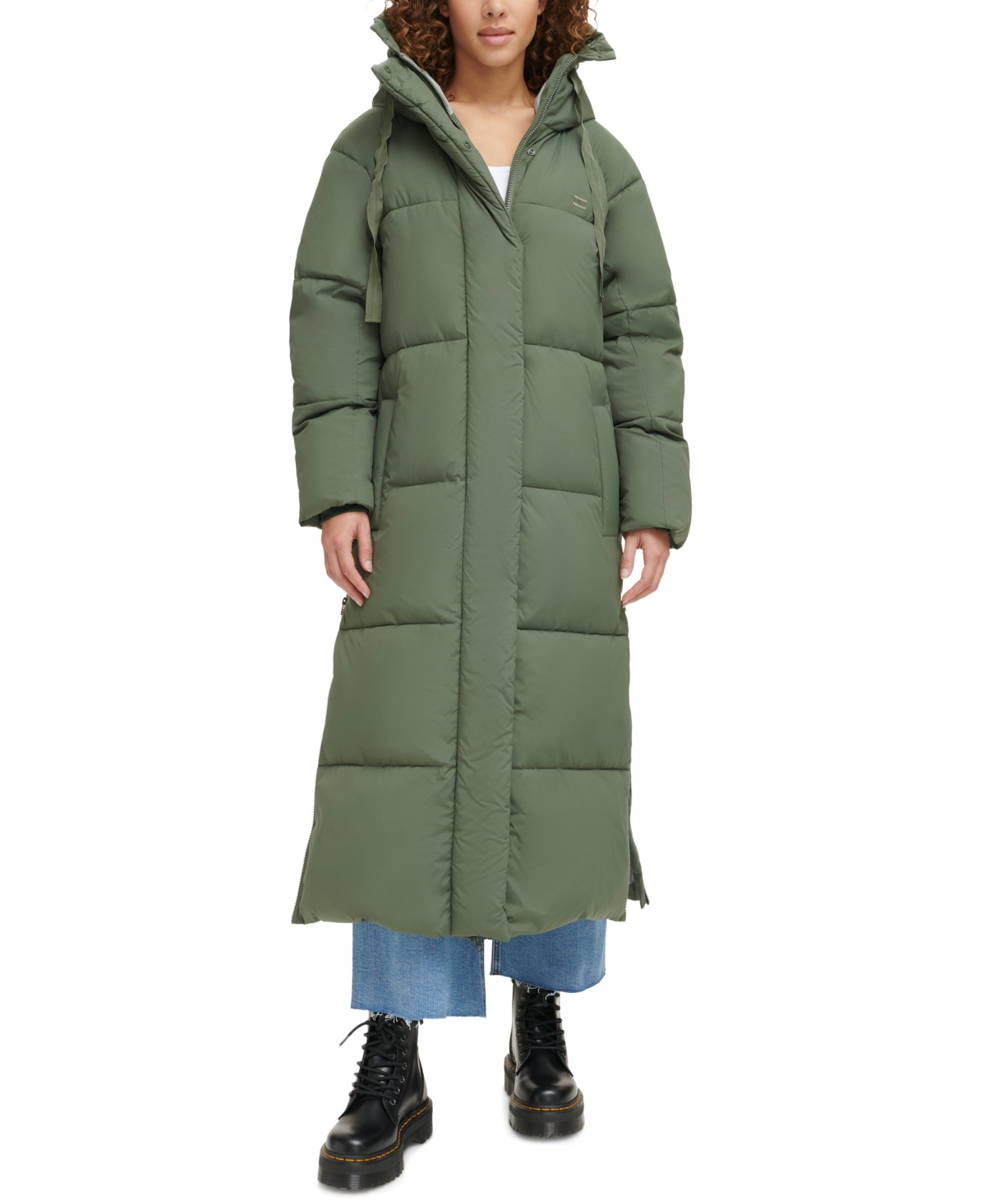 Levi's Women's Quilted Maxi Parka Jacket with Hood - Thyme