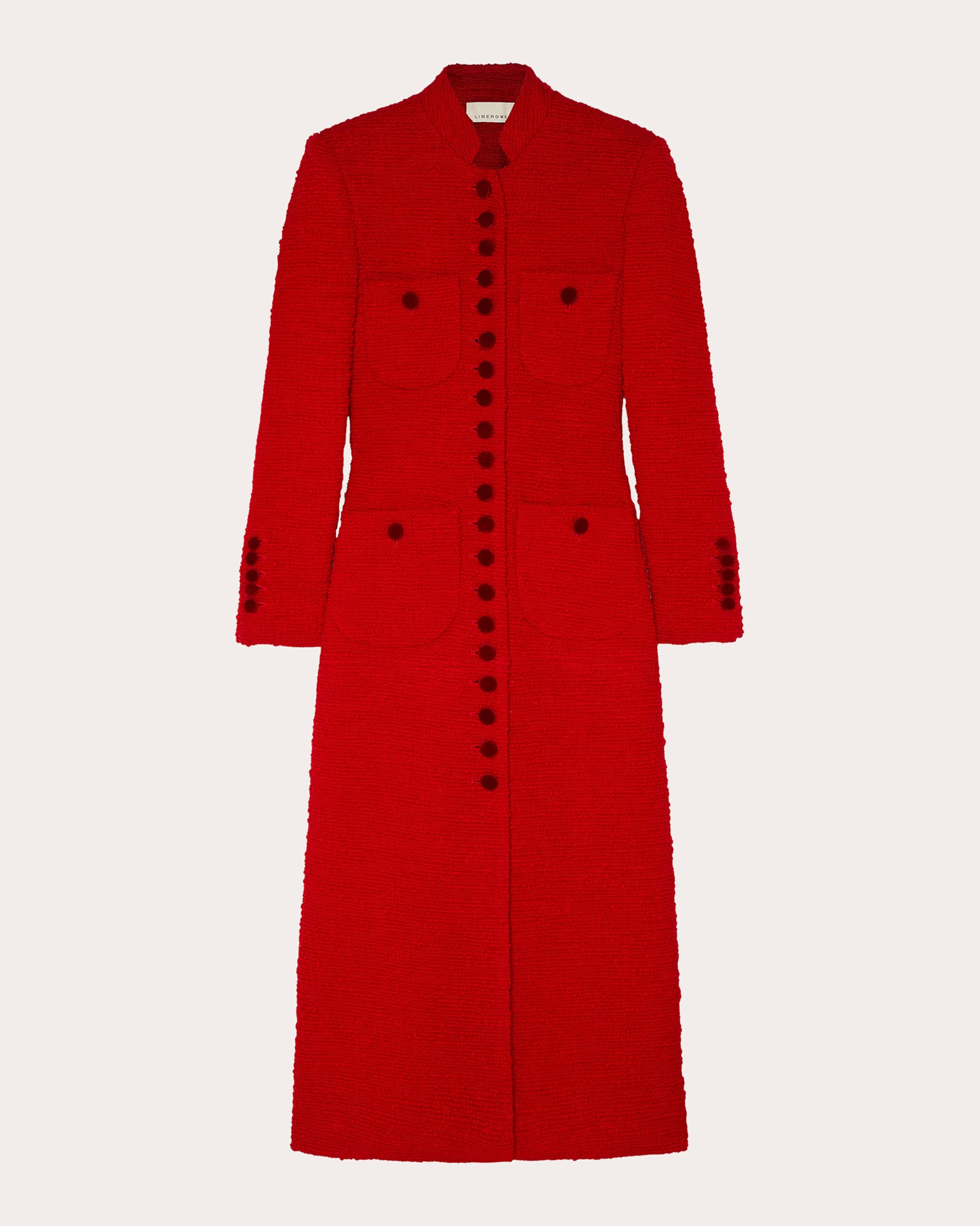 Liberowe Women's Imperial Wool-Tweed Coat in Red Wool/Viscose/Polyamide