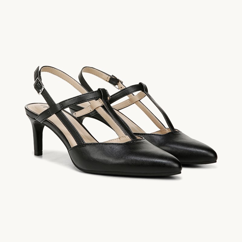 LifeStride Aire Slingback Pump Shoes (Black Faux Leather) 11.0 M