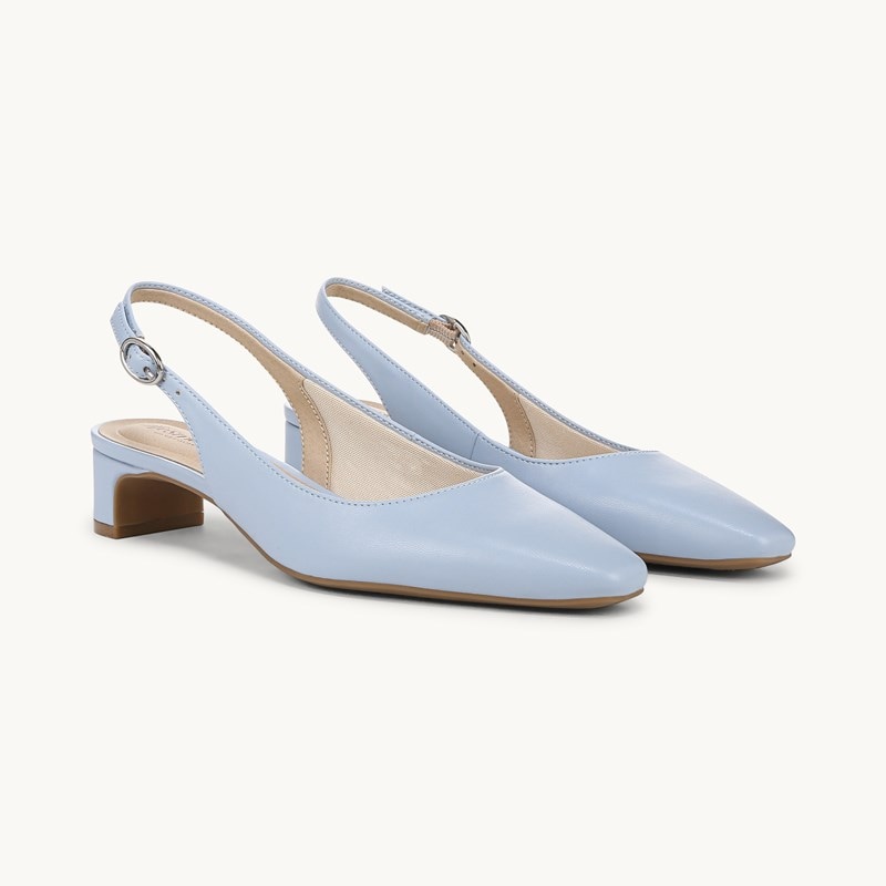 LifeStride Lorena Slingback Shoes (Ice Blue Faux Leather) 7.0 W