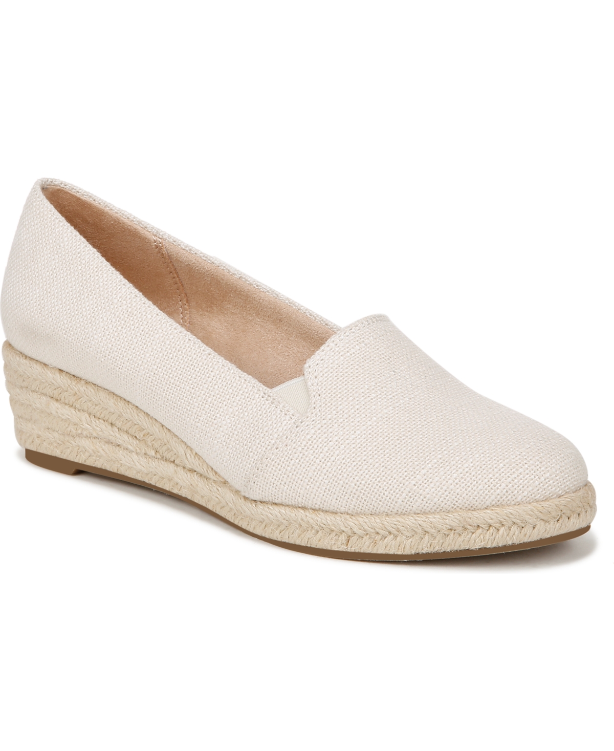 LifeStride Women's Kamilla Wedge Espadrilles - Cream Fabric