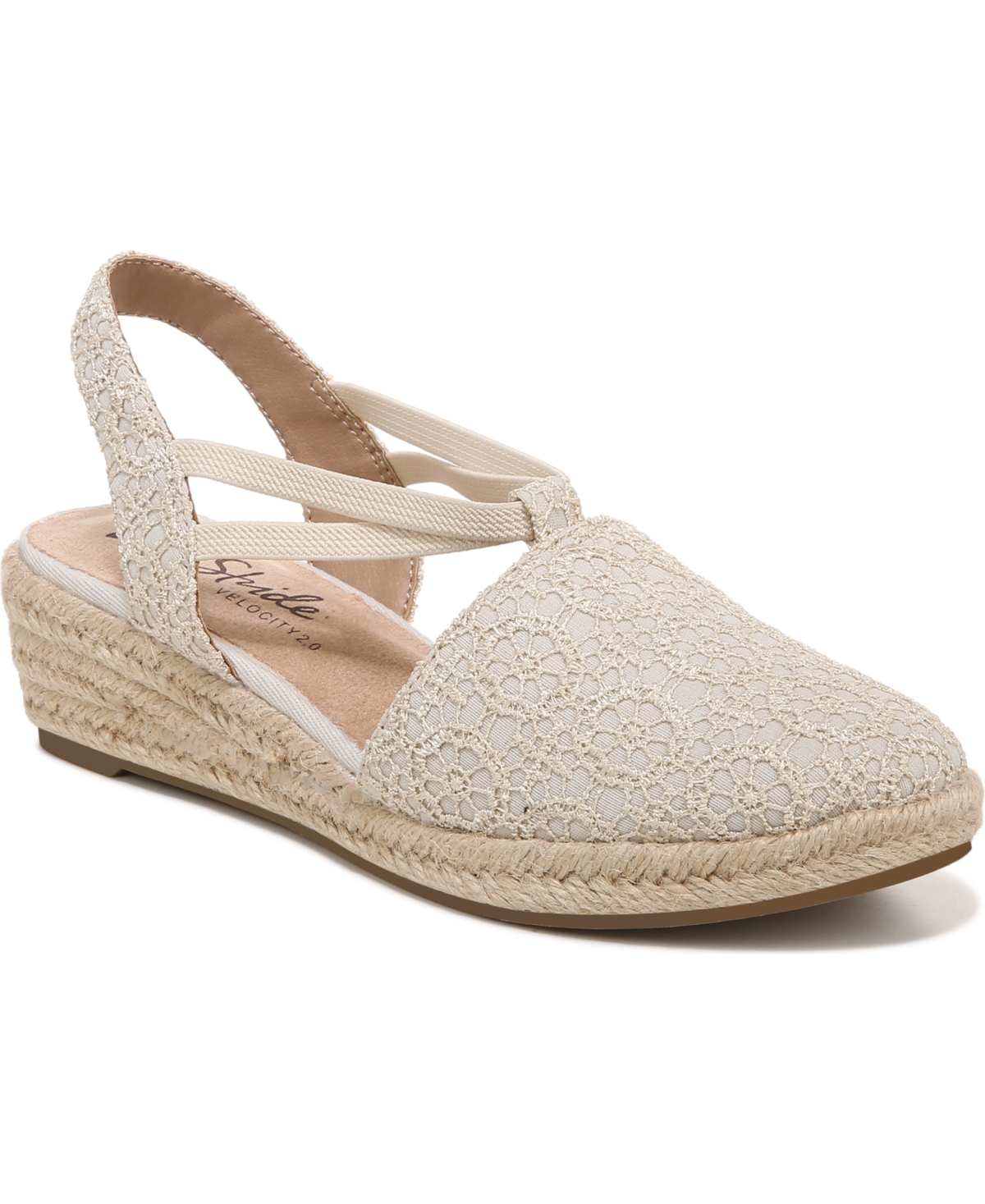 LifeStride Women's Katrina 2 Wedge Espadrilles - Beige Floral Fabric