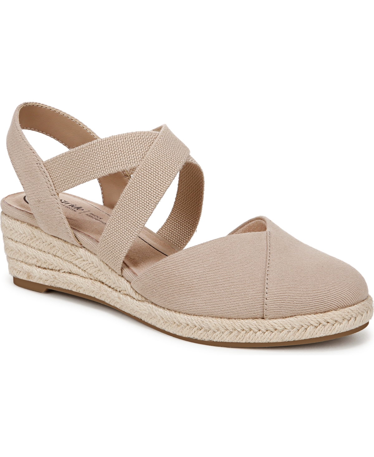 LifeStride Women's Kimball Wedge Espadrilles - Tender Taupe Canvas Fabric