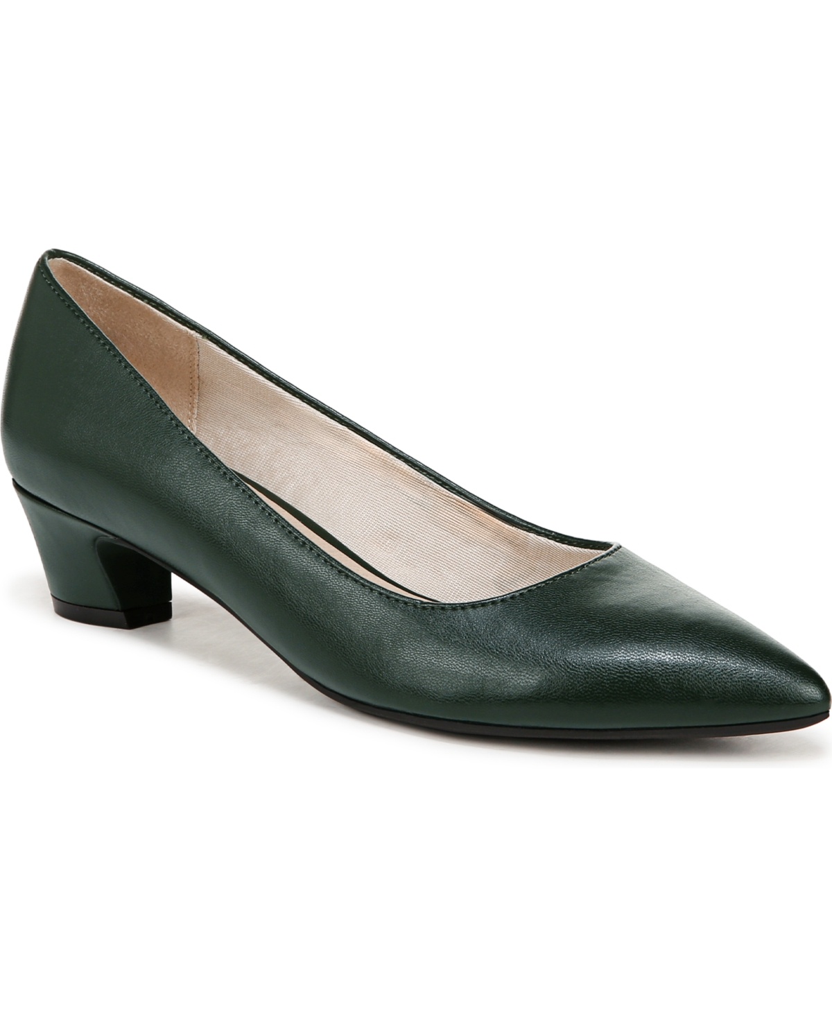 LifeStride Women's Minx Kitten Heel Pumps - Tartan Green Faux Leather