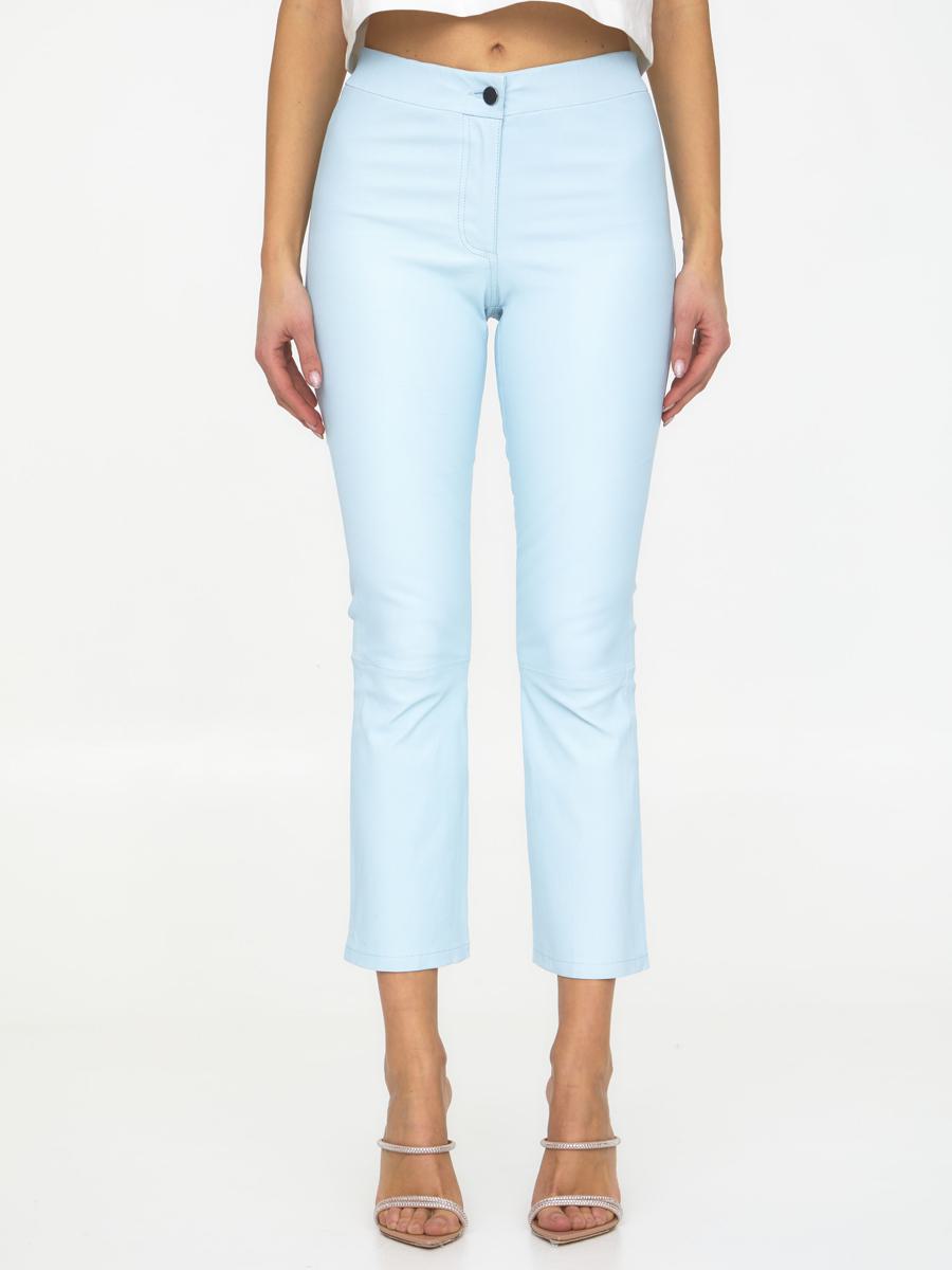 Light-Blue Leather Pants