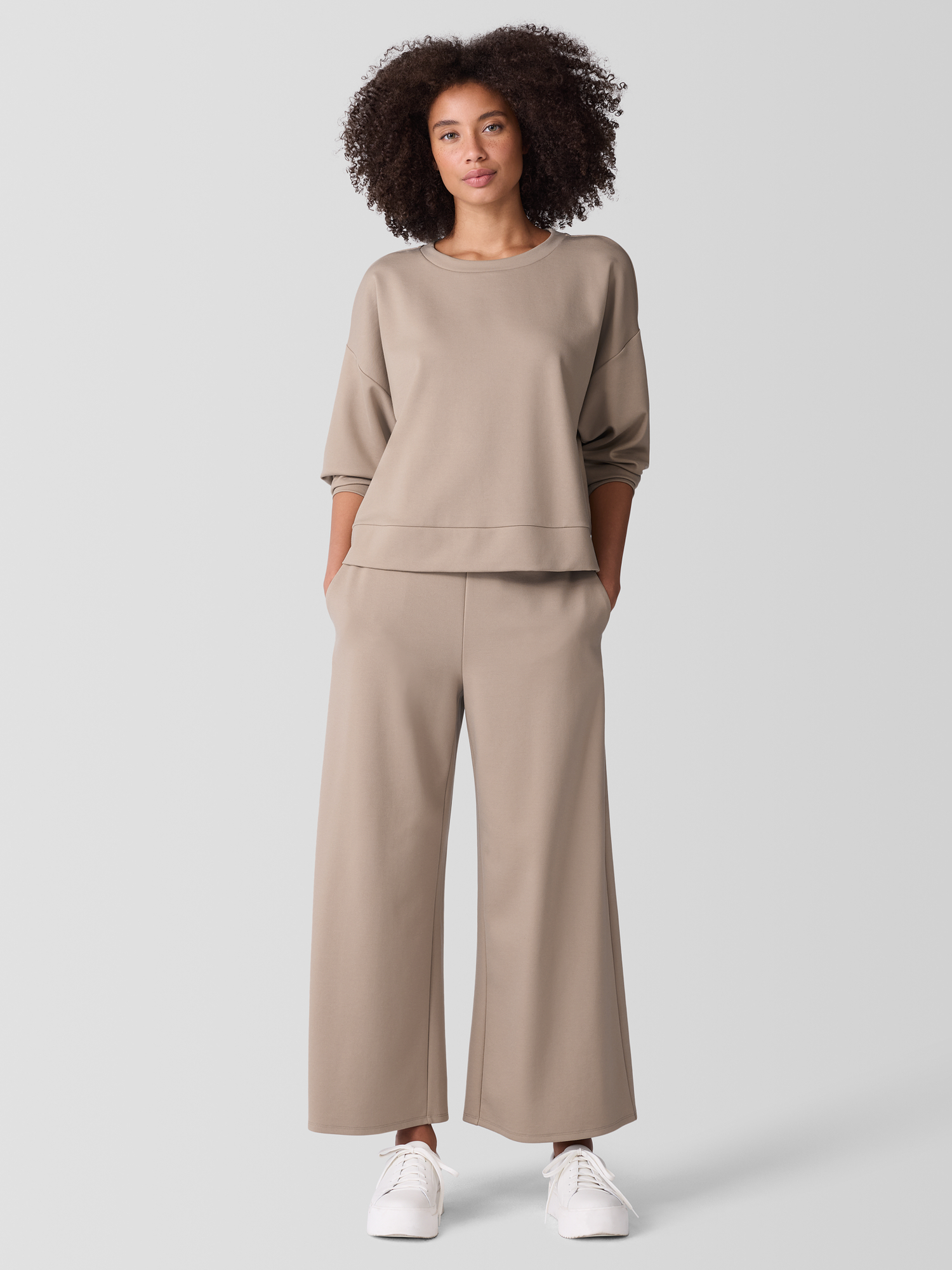 Lightweight Ponte Wide-Leg Pant