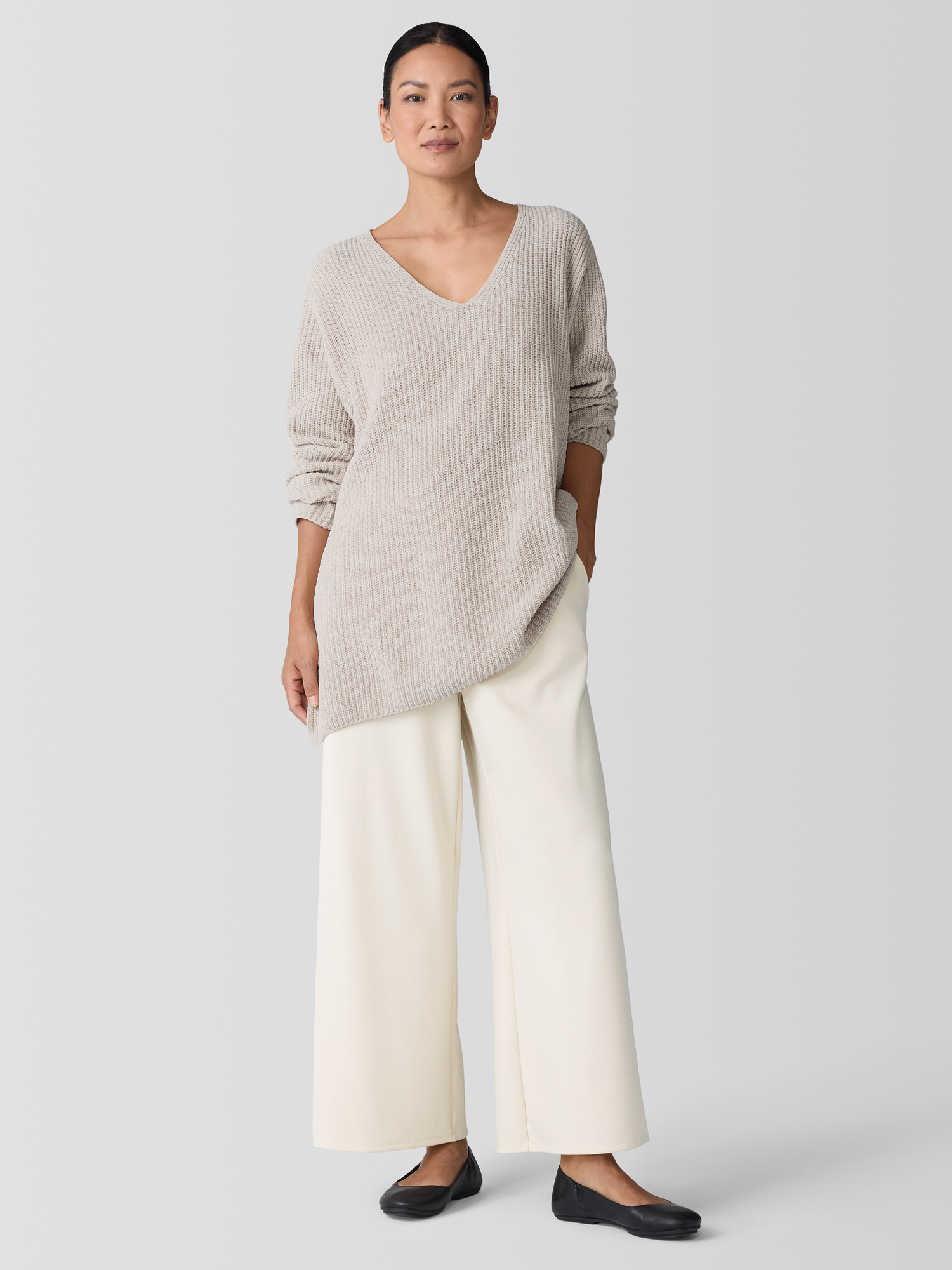 Lightweight Ponte Wide-Leg Pant