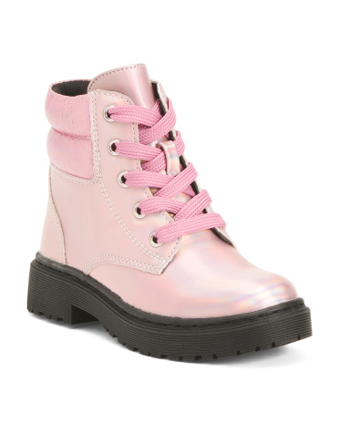 Lil Harper Metallic Combat Boots (Toddler)