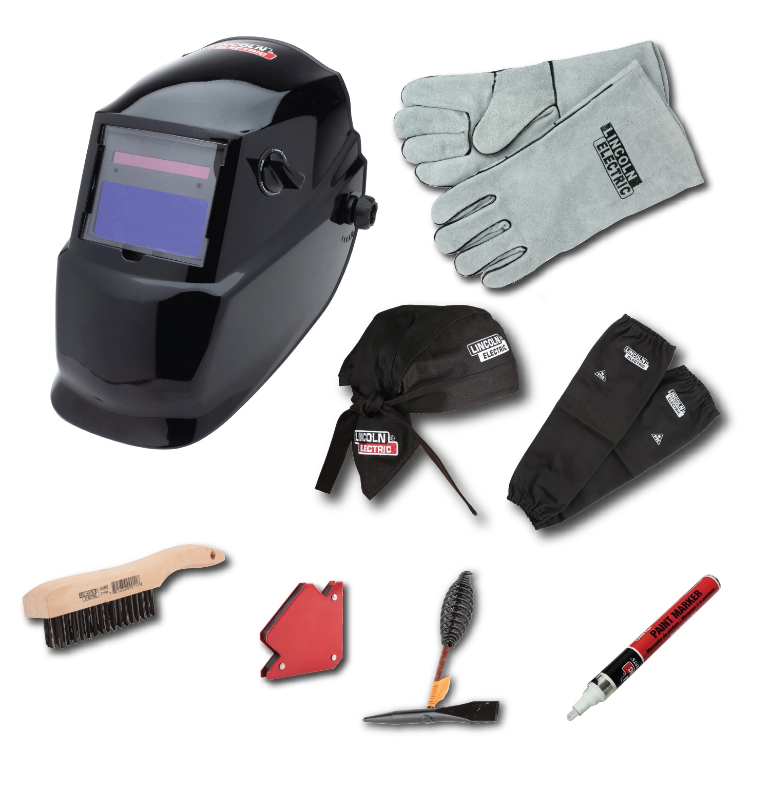 Lincoln Electric K3419-1 Auto-Darkening Welding Helmet, Glossy Black, Variable Shade, Grind Mode, Hard Hat Adaptor, 2 Sensors, Comfort Fit, Extra