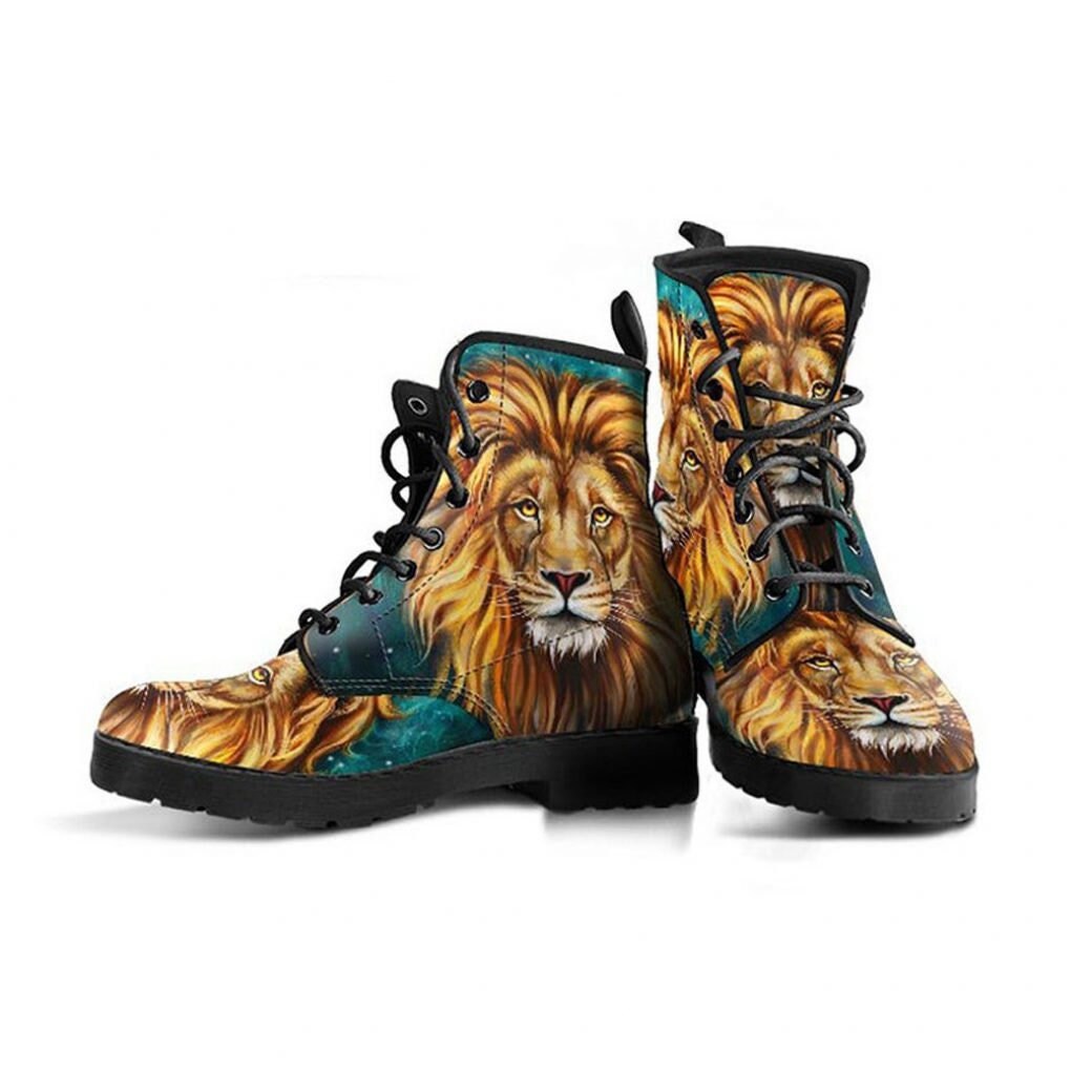 Lion Design, Womens Leather Boots, Handcrafted Festival Ankle Booties, Womens Winter Boots, Rain Boots Women