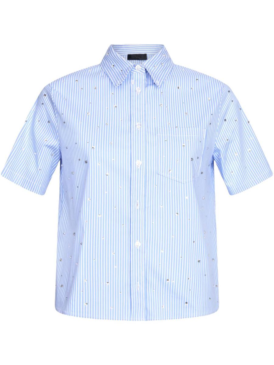 Liu Jo Blue Short-Sleeve Shirt With Glitter