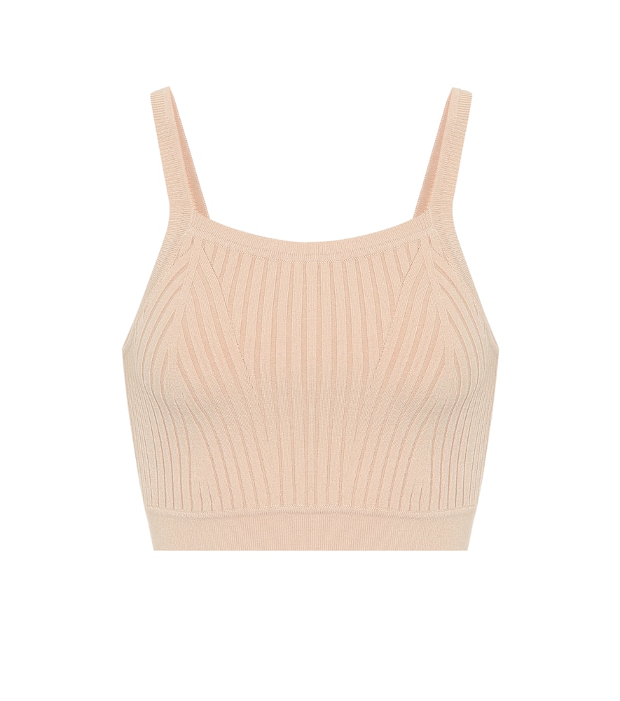 Live The Process Ribbed-knit crop top