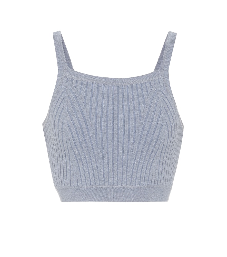 Live The Process Ribbed-knit crop top