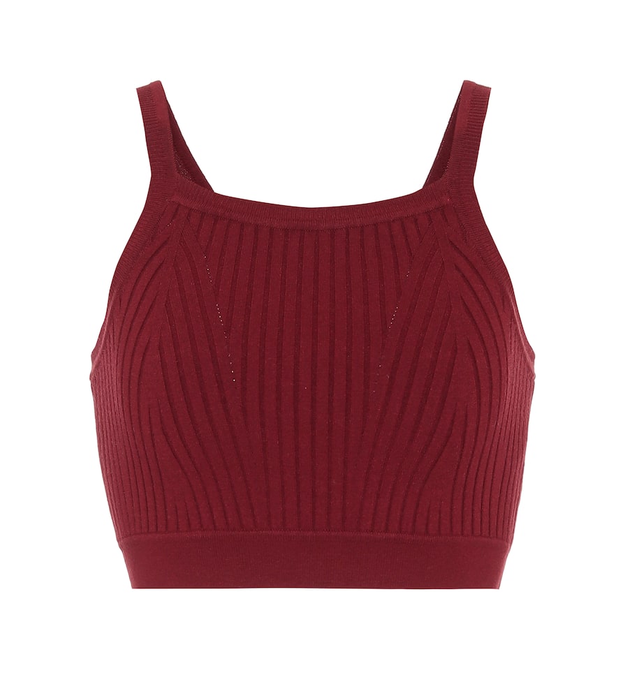 Live The Process Ribbed-knit crop top