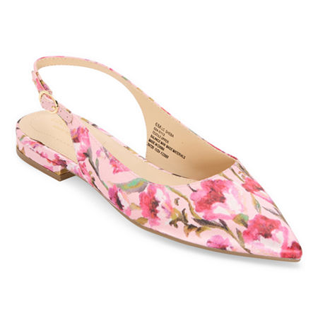 Liz Claiborne Womens Sheba Pointed Toe Ballet Flats, 8 Wide, Pink