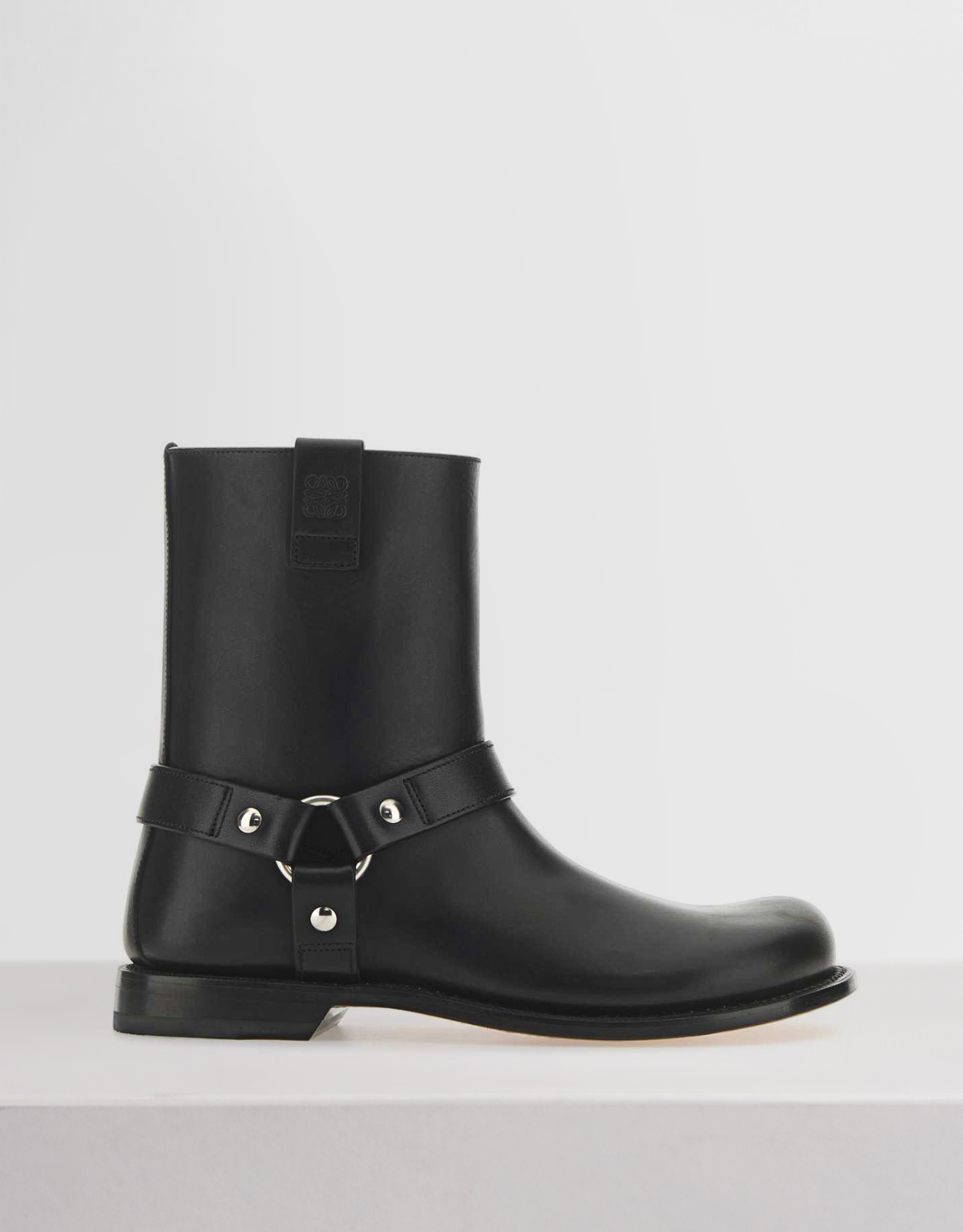 Loewe Campo Biker Calfskin Flats Ankle Boots - 36