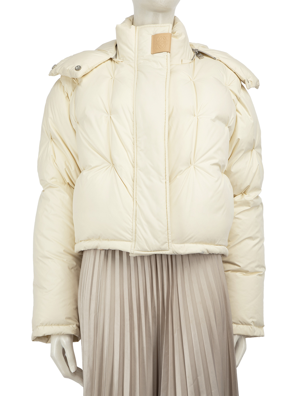 Loewe Ecru Hooded Puffer Jacket