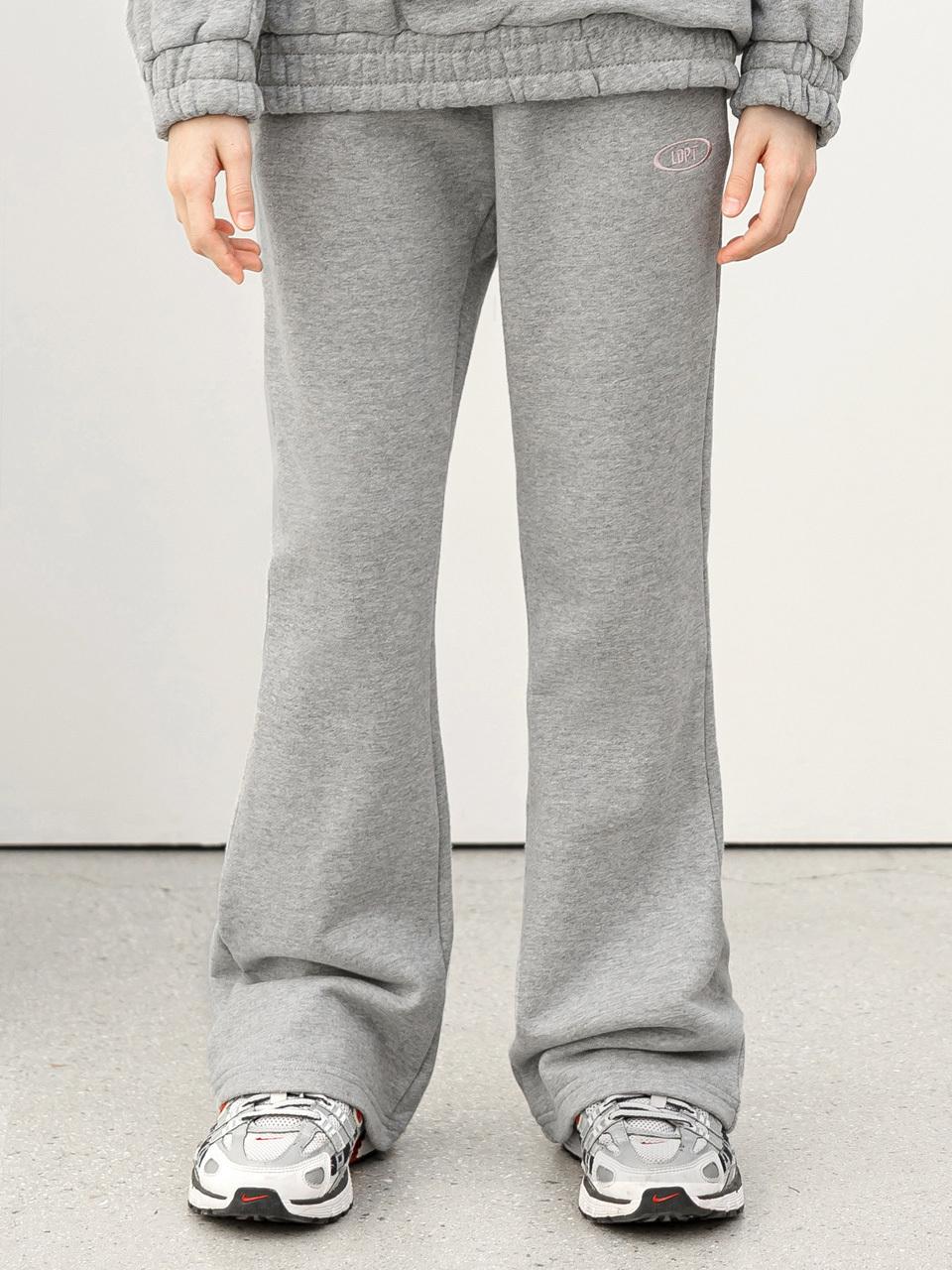 Logo Cotton Terry Bootcut Pants [Mgrey]