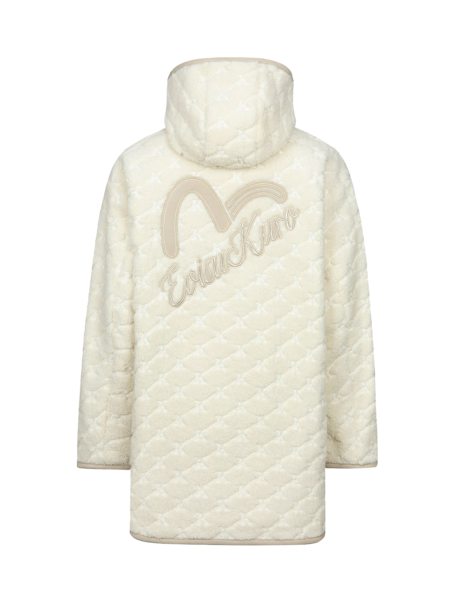 Logo Embossed Sherpa Oversized Coat