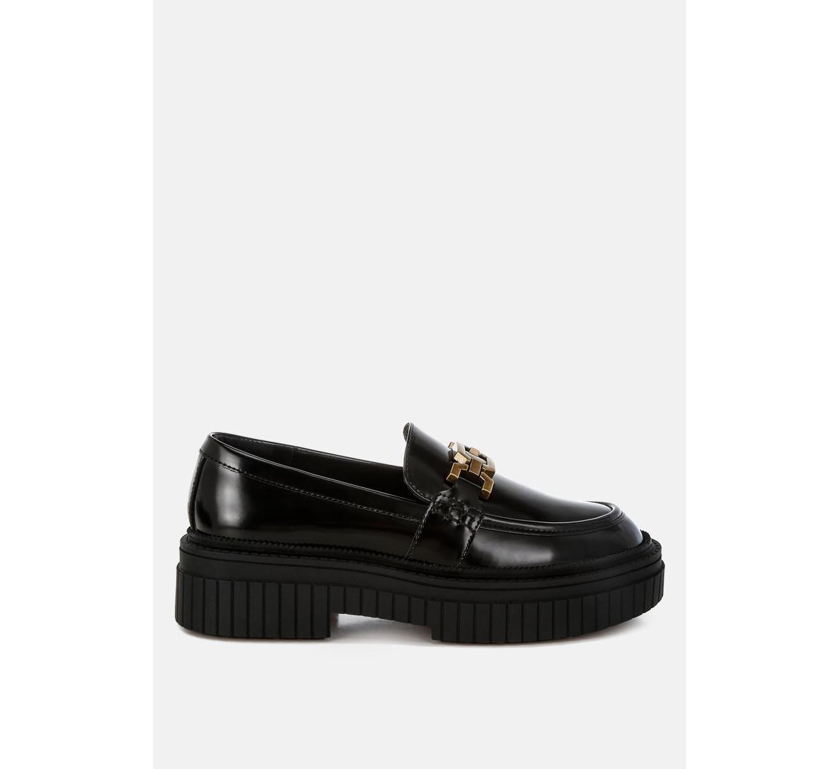 London Rag Grosbeak Horsebit Chunky Loafers - Black