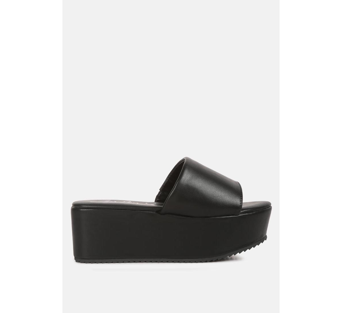 London Rag karly chunky platform sliders sandals - Black