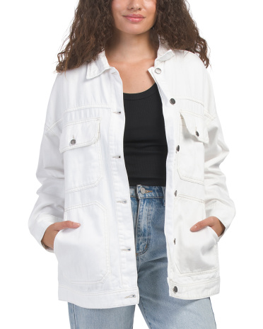 Long Sleeve Denim Utility Jacket for Women | Cotton/Metal