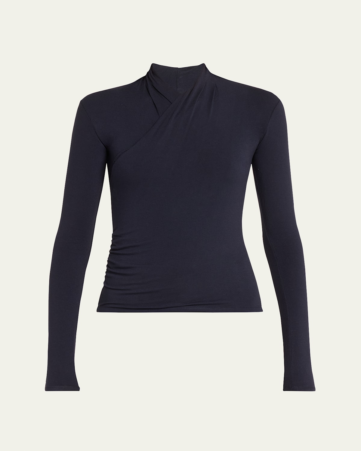 Long-Sleeve Faux-Wrap Top