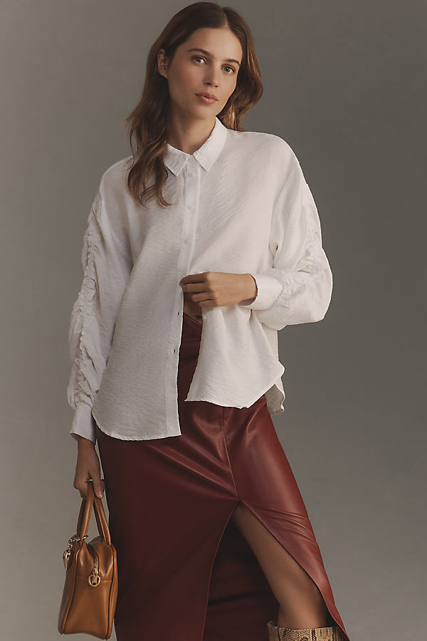 Long-Sleeve Sheer Buttondown Shirt