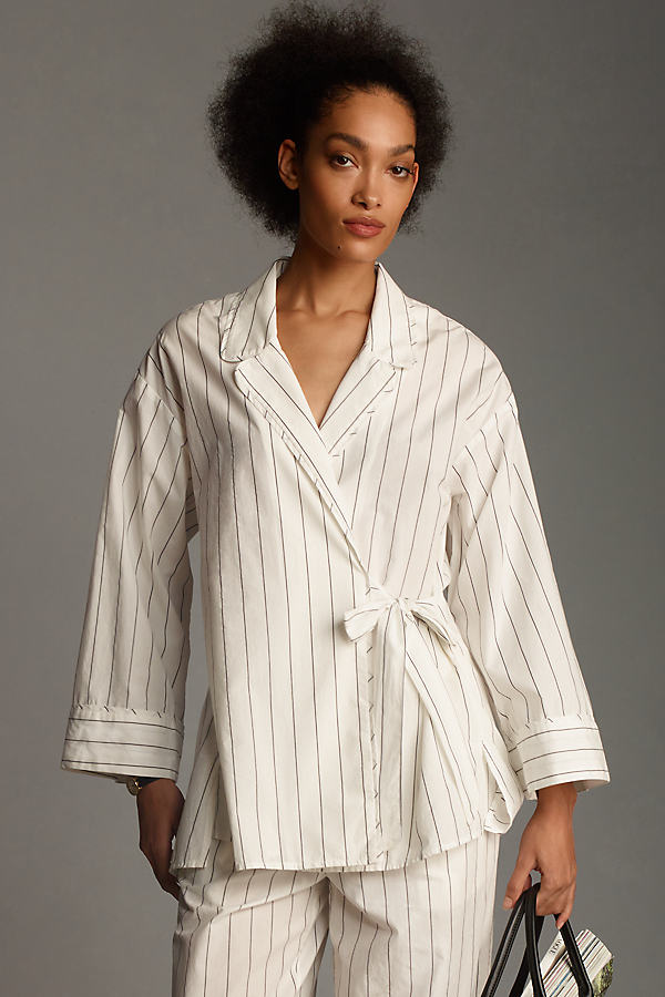 Long-Sleeve Wrap Pajama Jacket