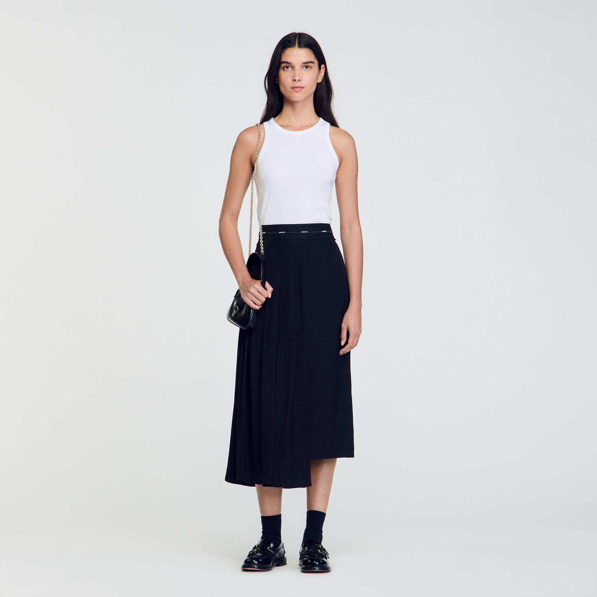 Long asymmetrical skirt