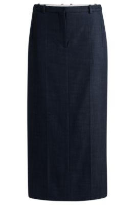 Long-length skirt in denim-effect twill- Light Blue Women's Business Skirts size 4