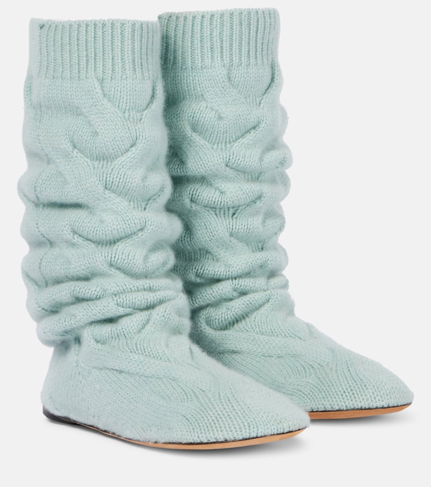 Loro Piana Cocooning cable-knit sock boots