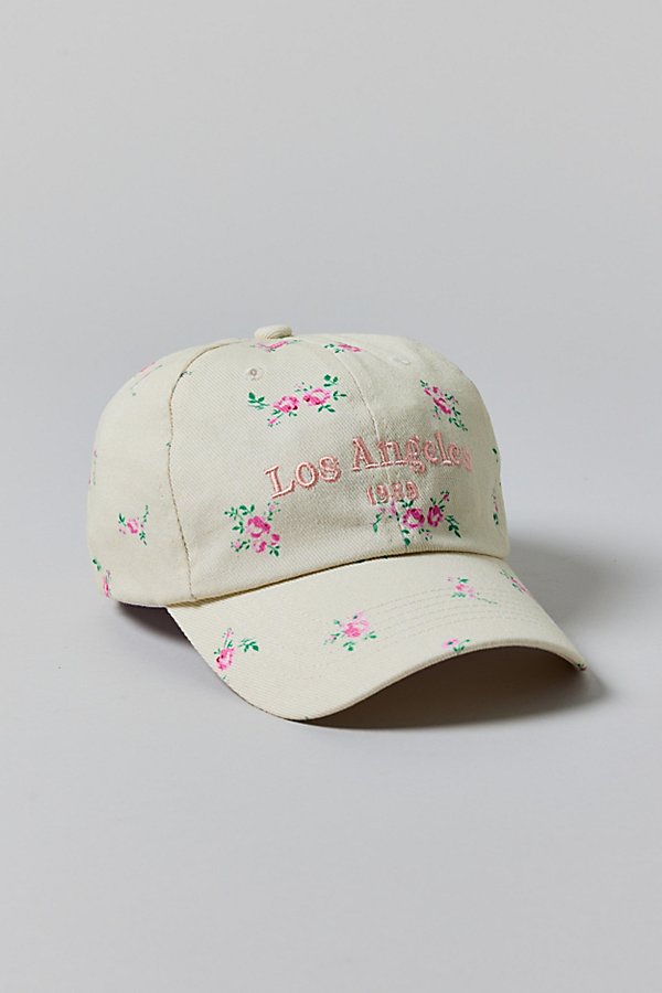 Los Angeles Floral Baseball Hat in Neutral, Women's at Urban Outfitters