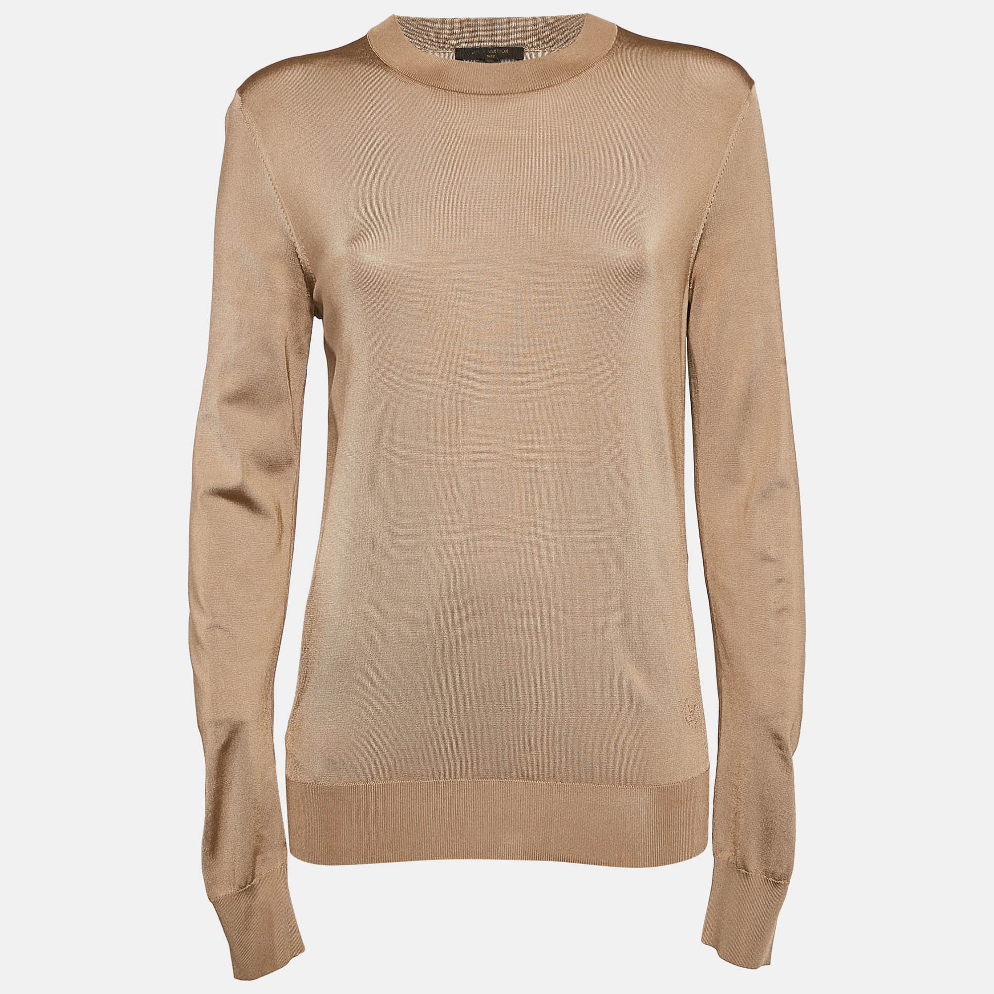 Louis Vuitton Beige Silk Blend Sweatshirt S