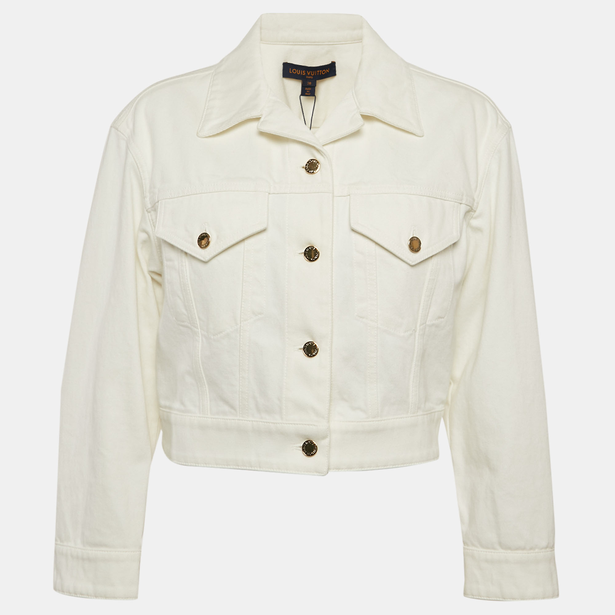 Louis Vuitton White Denim Crop Jacket M