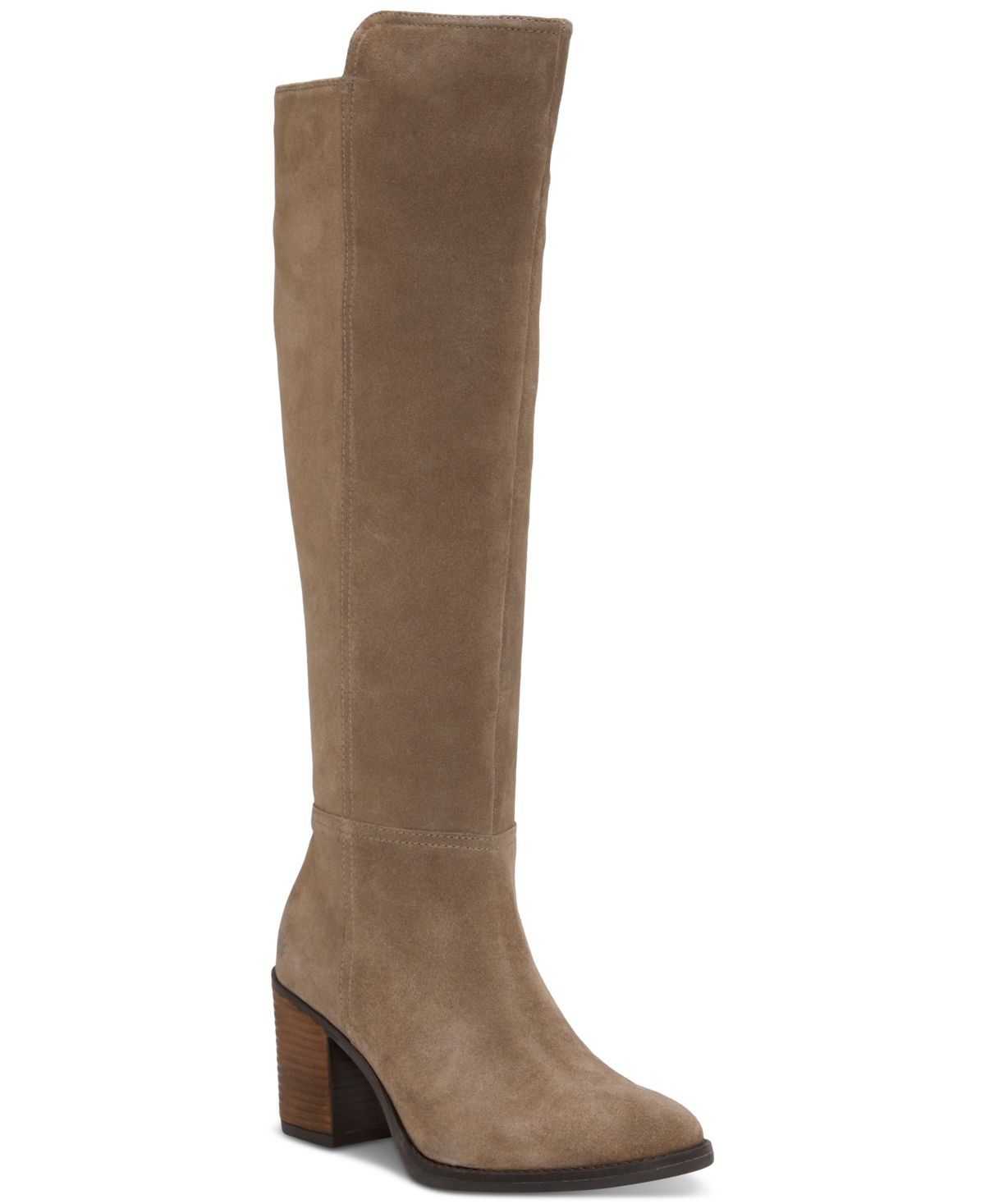 Lucky Brand Women's Bonnay Extra Wide Calf Knee-High Dress Boots - Mink Suede